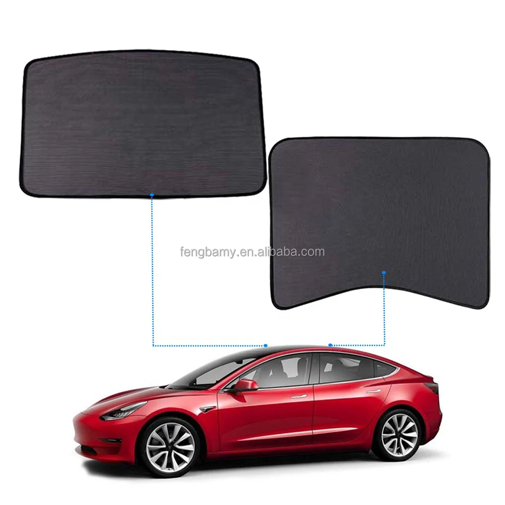 
For Tesla Model 3 Glass Top Roof Mesh Sunshade Car Skylight Blinds Shading Net Model3 2021 Car Accessories Sun Visor curtain 