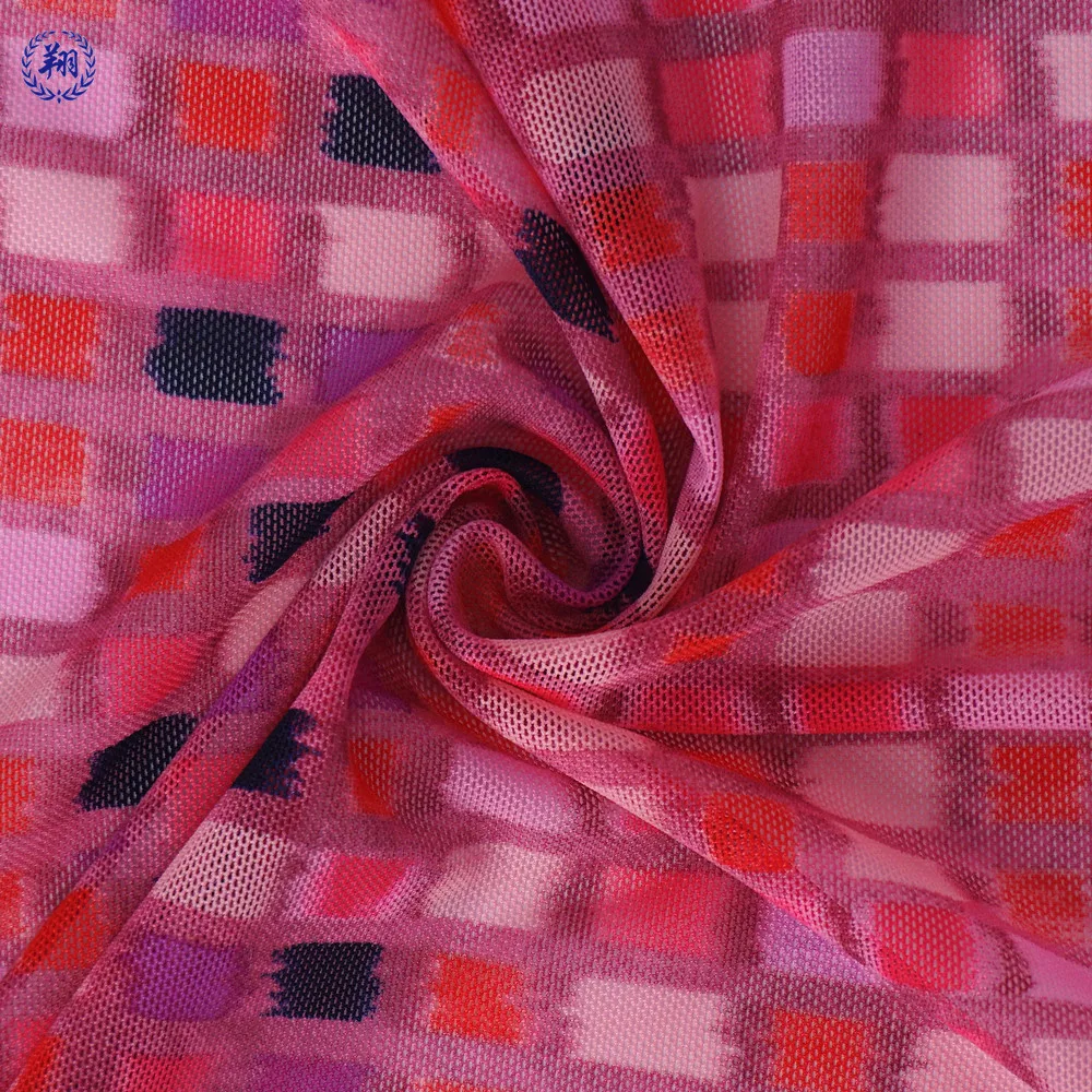 90gsm  Nylon Spandex Print  Powernet Mesh Fabric For Underwear