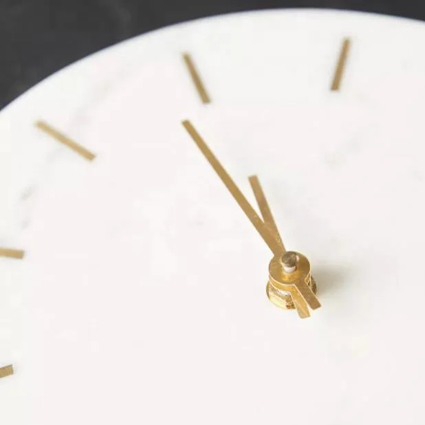 Promotional Modern Classic Design Marble and Brass Decorative Art Wall Clock