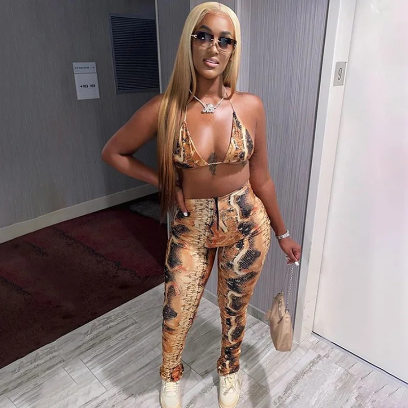 
sexy dresses 2021 bodycon Chinese Style sexy corset sling print pattern short 2pc clothing two piece sets women 