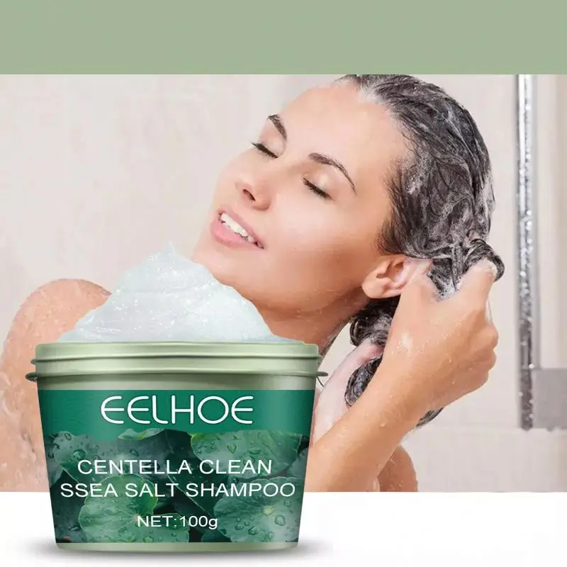 EELHOE OEM ODM Centella Sea Salt Shampoo Nourishes Scalp Oil Control Shampoo Anti Dandruff Anti Itching Shampoo 100g