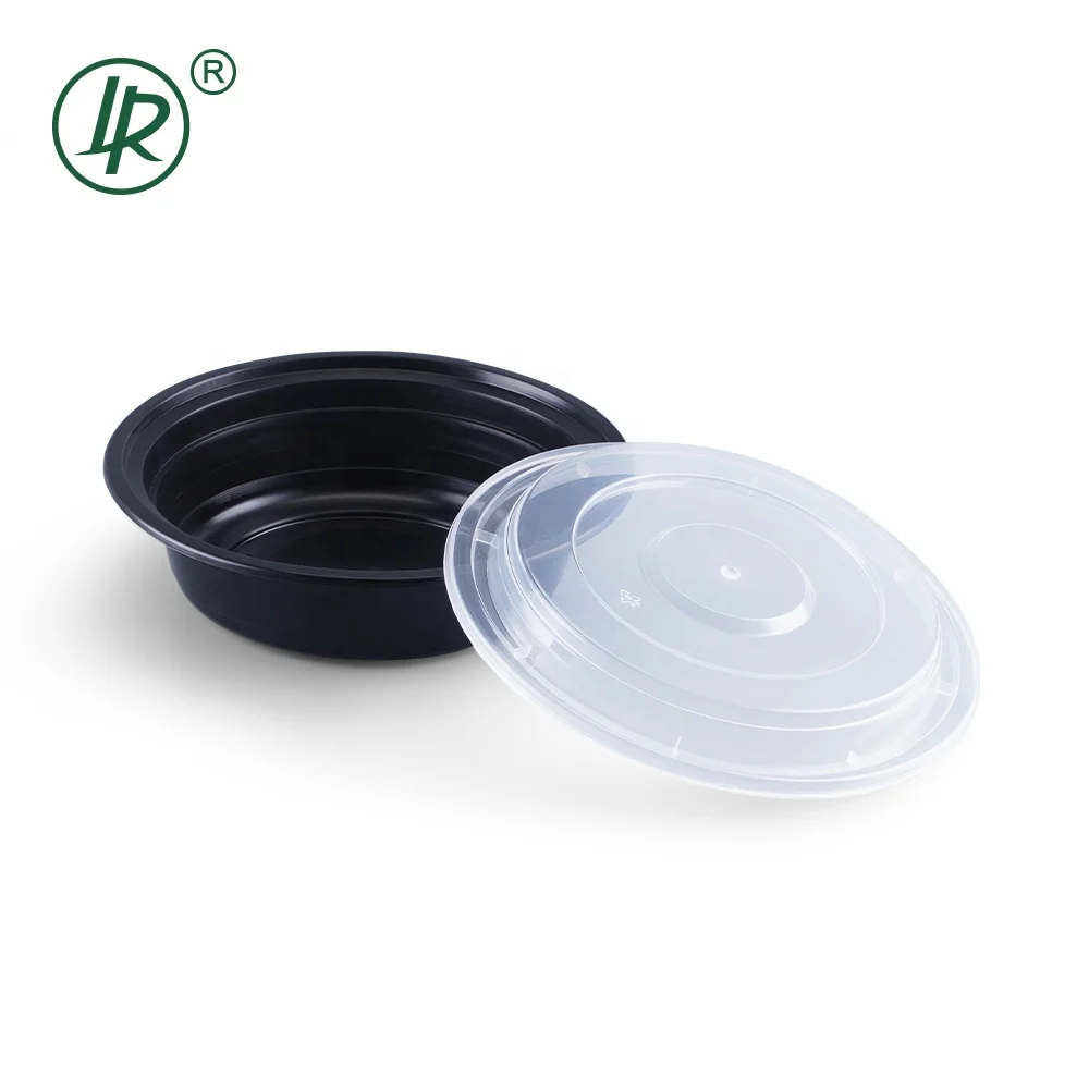 Free Sample Black Single Use Plastic Lunch Box Eco Friendly Meal Prep Containers