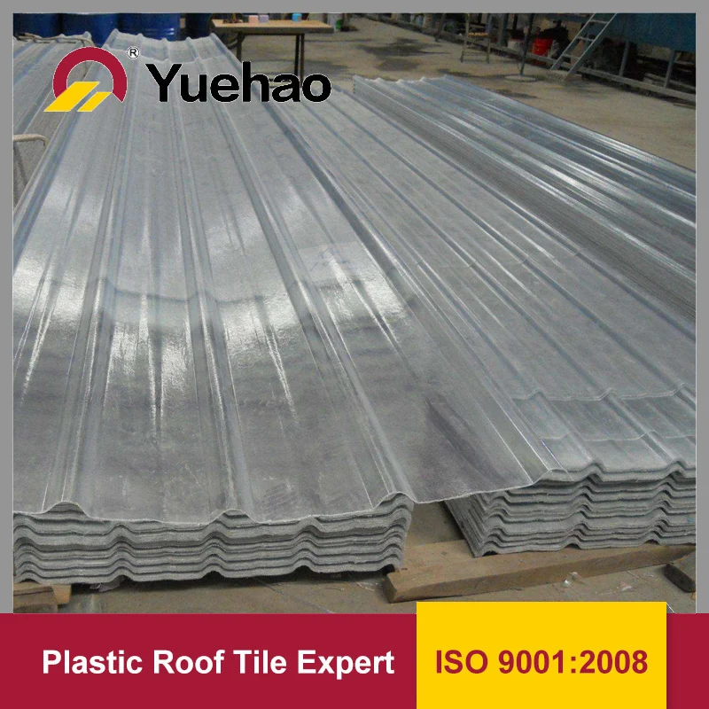 clear FRP translucent virgin pvc plastic roof tile raw building material transparent roof tile