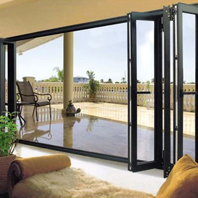 high-quality customization Glass Folding Door Manufacture interior double glazed aluminium accordion Bi Folding Doors