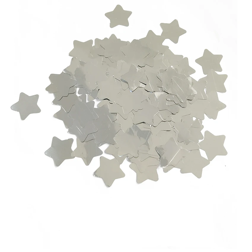 Metallic  Biodegradable Star Foil Glitter Bulk Silver Confetti for Popper Wedding Birthday Party Decor Table event