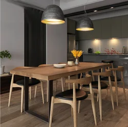 Modern Living Room Furniture Top Metal Frame Wooden Dining Table