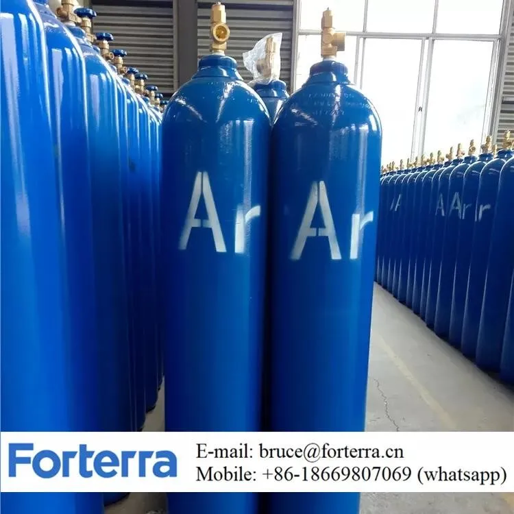 Factory Supply 40l Argon Gas Refill Price 6m3 Capacity Low Prices 99.999% Argon Gas With Cylinder