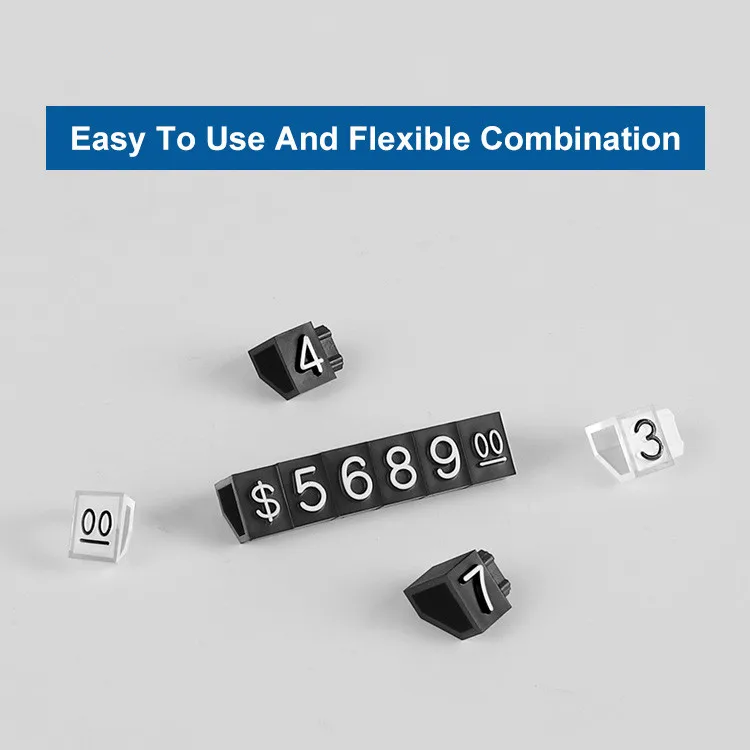 New product store display price tag digital cubes jewelry plastic price retail display strips