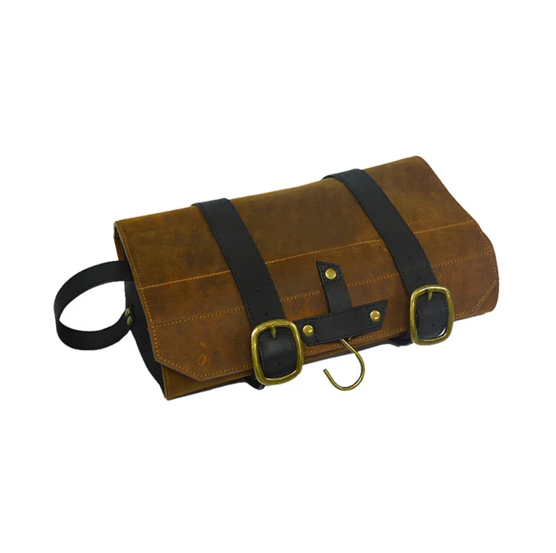 Luxury custom top grain leather durable cocktail shaker bat tool kit tool bag for bartender