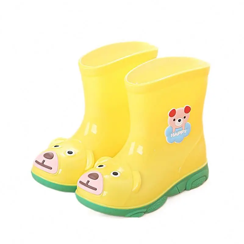 QZHR Wholesale Custom Various Printing Unisex Kids Outdoor Rubber Shoes Colorful Waterproof Toddler Rainboots For Rain