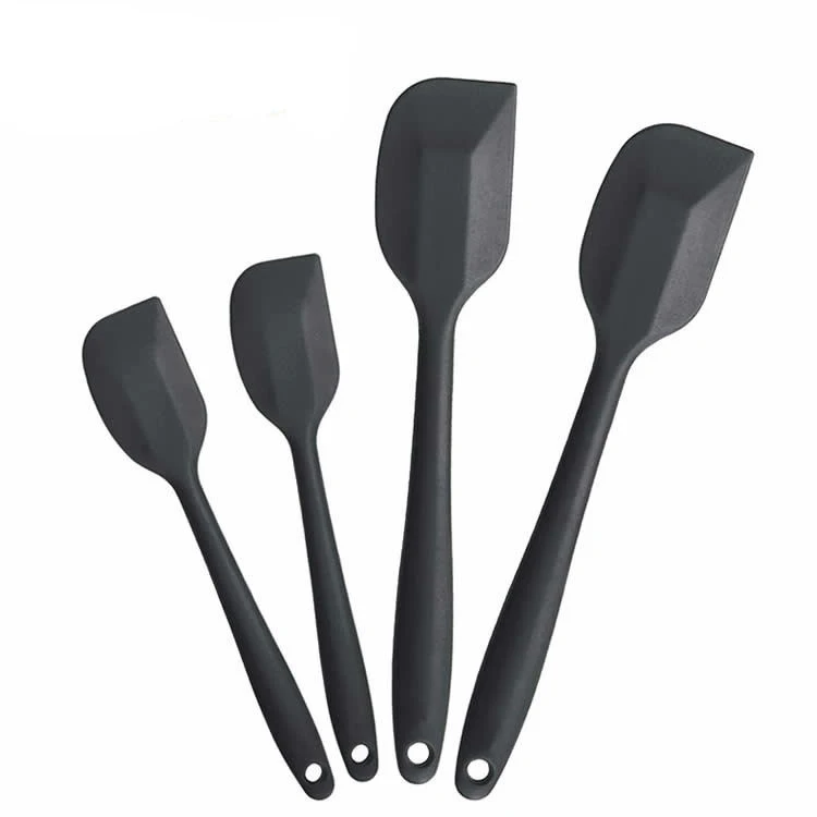 Personalized Private Label Black or Red Silicon Spatula Rubber Heat Resistant Silicone Spatula Set for Kitchen Cooking Baking