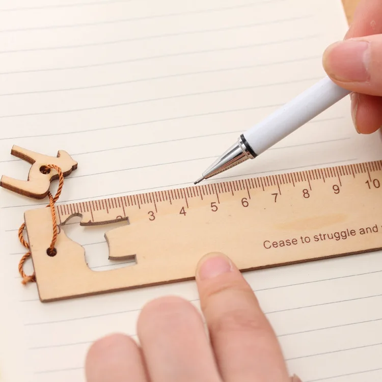 Study Stationery Ruler 15cm 20cm 30cm Wood Ruler Wholesale Photographic Props Decorative Pieces Log Rulers