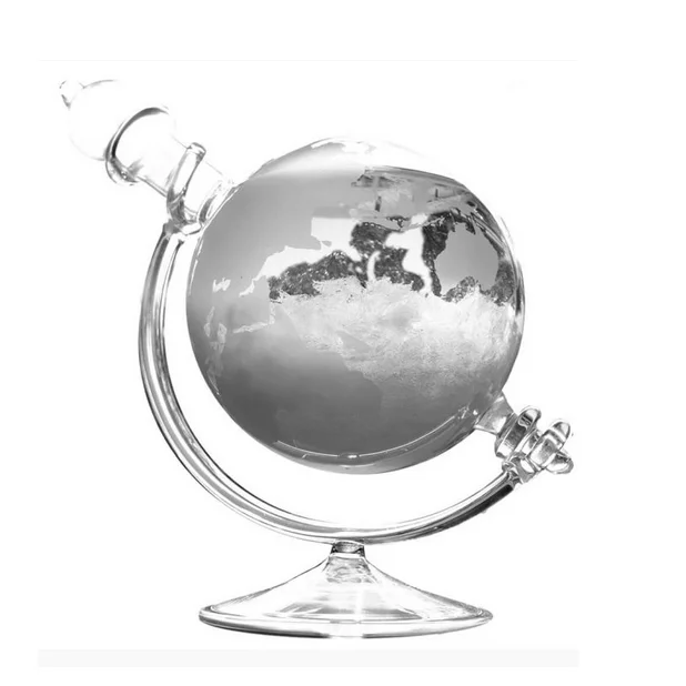 etched globe  weather predictor glass