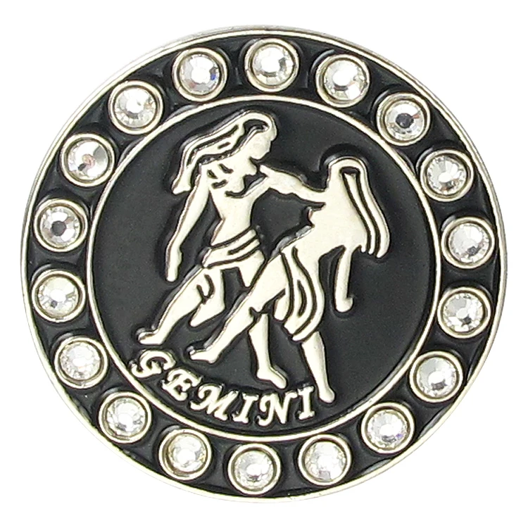 Wholesale Custom Logo Magnetic Rhinestone Crystal Enamel Golf Ball Markers