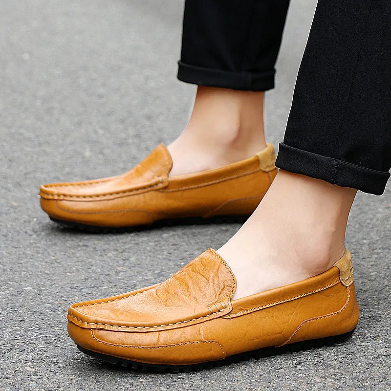 Factory Wholesale fashion Professional Blue Black classic luxury top quality italian pure leather mens driving shoes