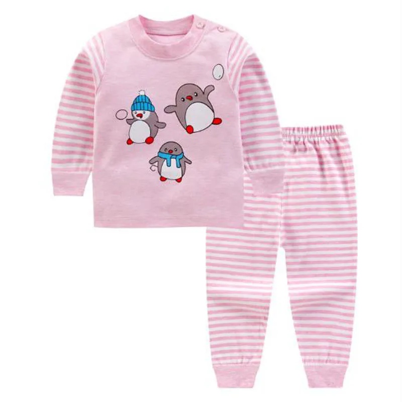 
Newborn Boys Girls Cotton Set Long Sleeves Baby Clothes Autumn Pants Home Striped Underwear Suit Winter Body Unisex Spring 