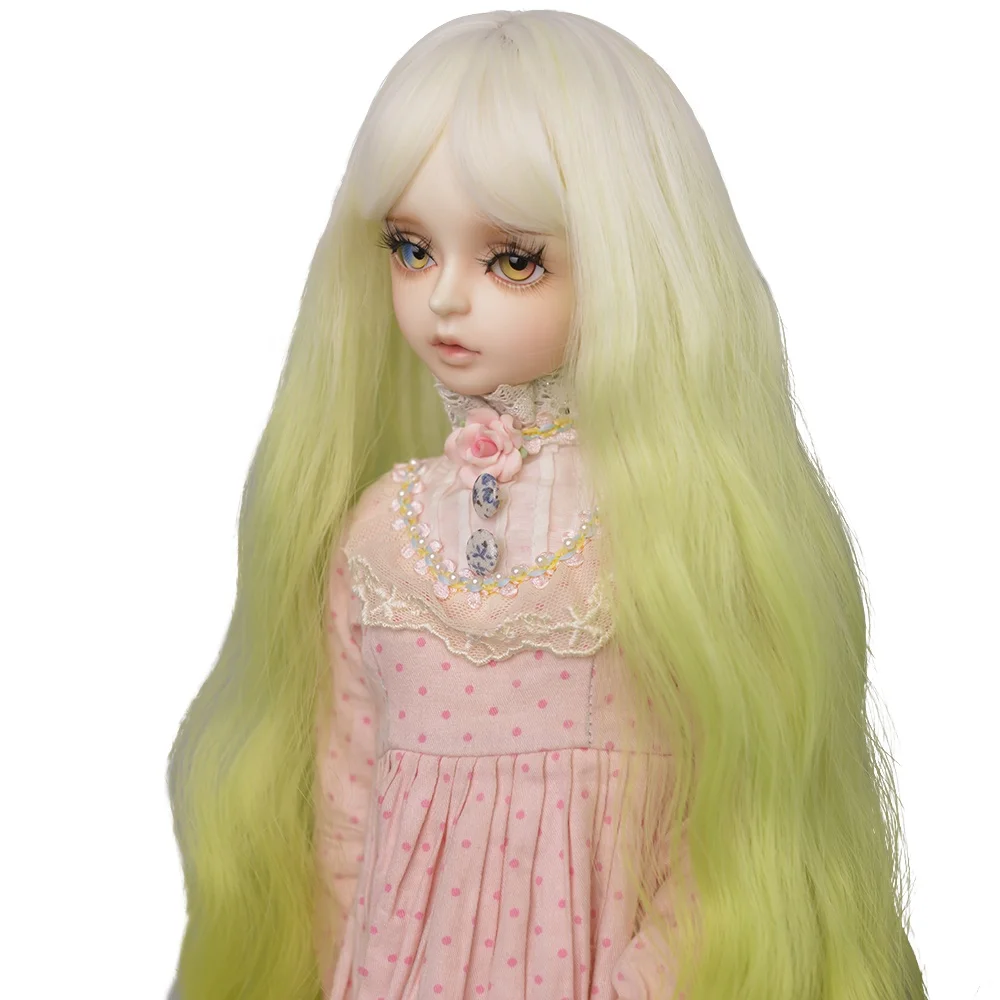 New fashional mocha color fluffy weave doll wigs for 1/3 1/4 BJD Pullip Dolls,heavy no shinning good quality