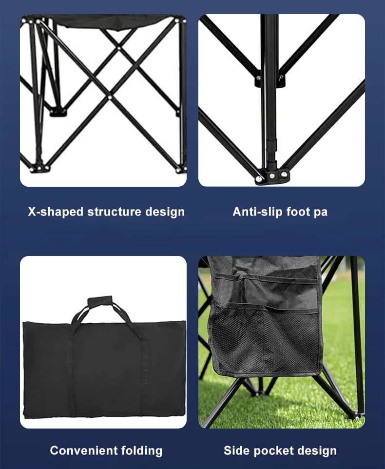 Portable Soccer Sports Collapsible Oxford Cloth 3 4 6 Person Seats Bench Lounge Outdoor Folding Camp Garden Beach Chairs