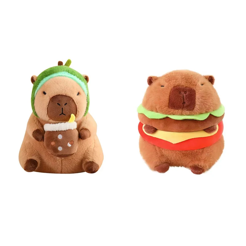 OEM ODM Cartoon Cute Capybara Plush Toy with Flower Toast Stuffed Animal Doll Birthday Gift for Boys and Girls