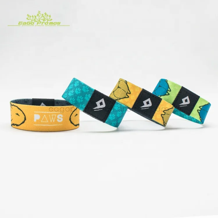 2024 2025 Eco-friendly fancy custom reusable fashionable polyester elastic festival wristband as souvenir gift