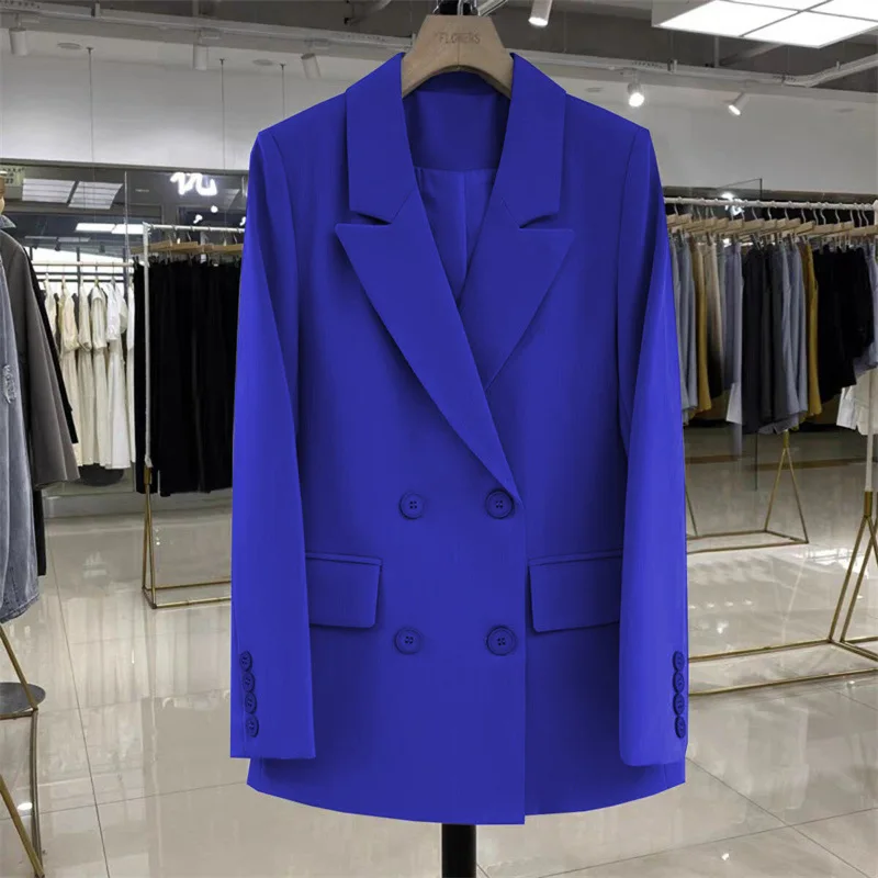 S-3XL  Versatile suit jacket New design style solid color top Temperament double breasted casual small suit
