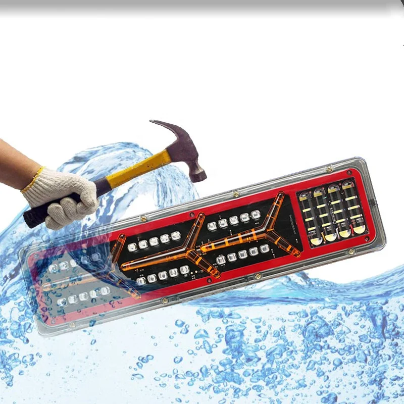 Светодиодная универсальная направляющая для руля, фонарь для задних фонарей для грузовиков, водонепроницаемый поток для Lamborghini