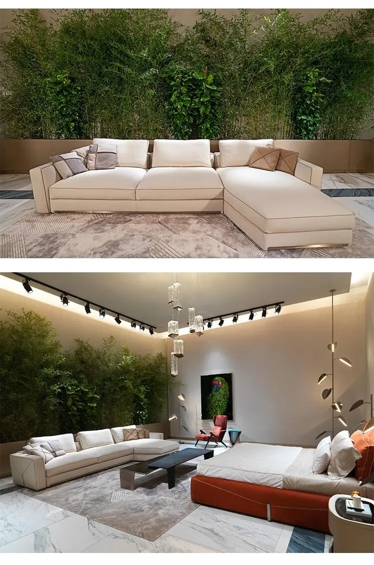 Italian leather sofa minimalist light luxury living room furniture luxury envelope sofa