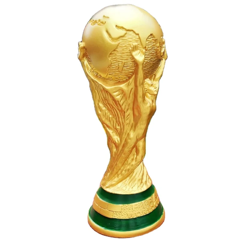 2022 Hot Selling  Qatar World Gold plating 36CM Trophy Cup Resin Trophy High Quality  Football Fans Trophy