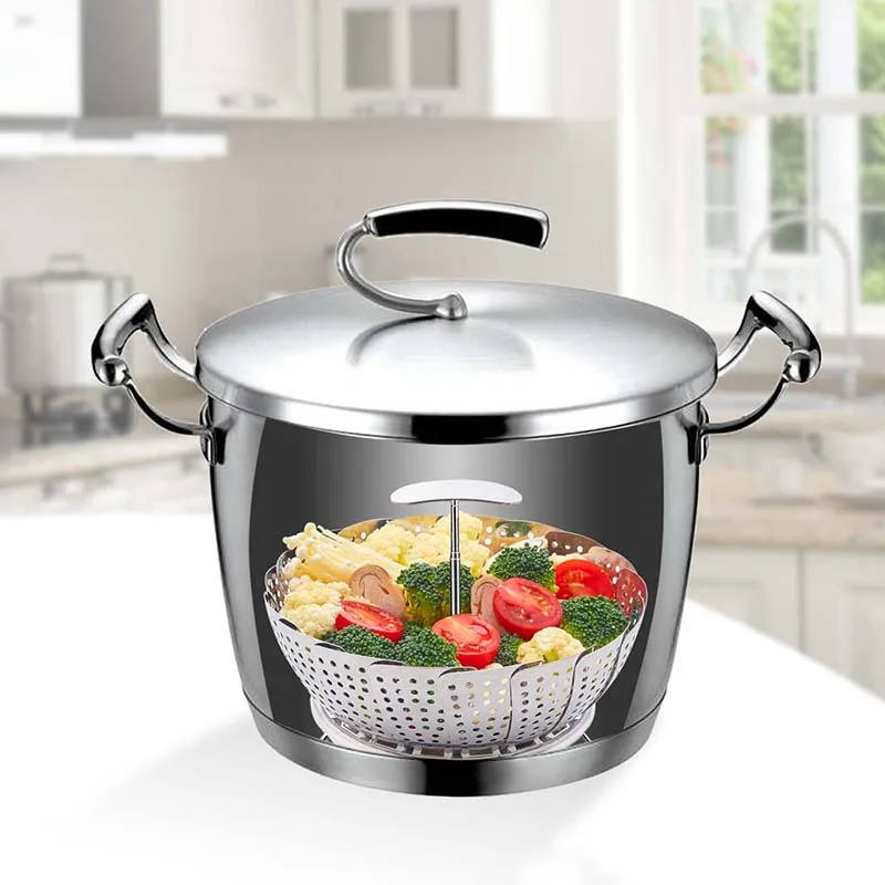 Kitchen tools small kitchen appliances Stainless Steel Retractable Folding Steaming Tray Steamer basket