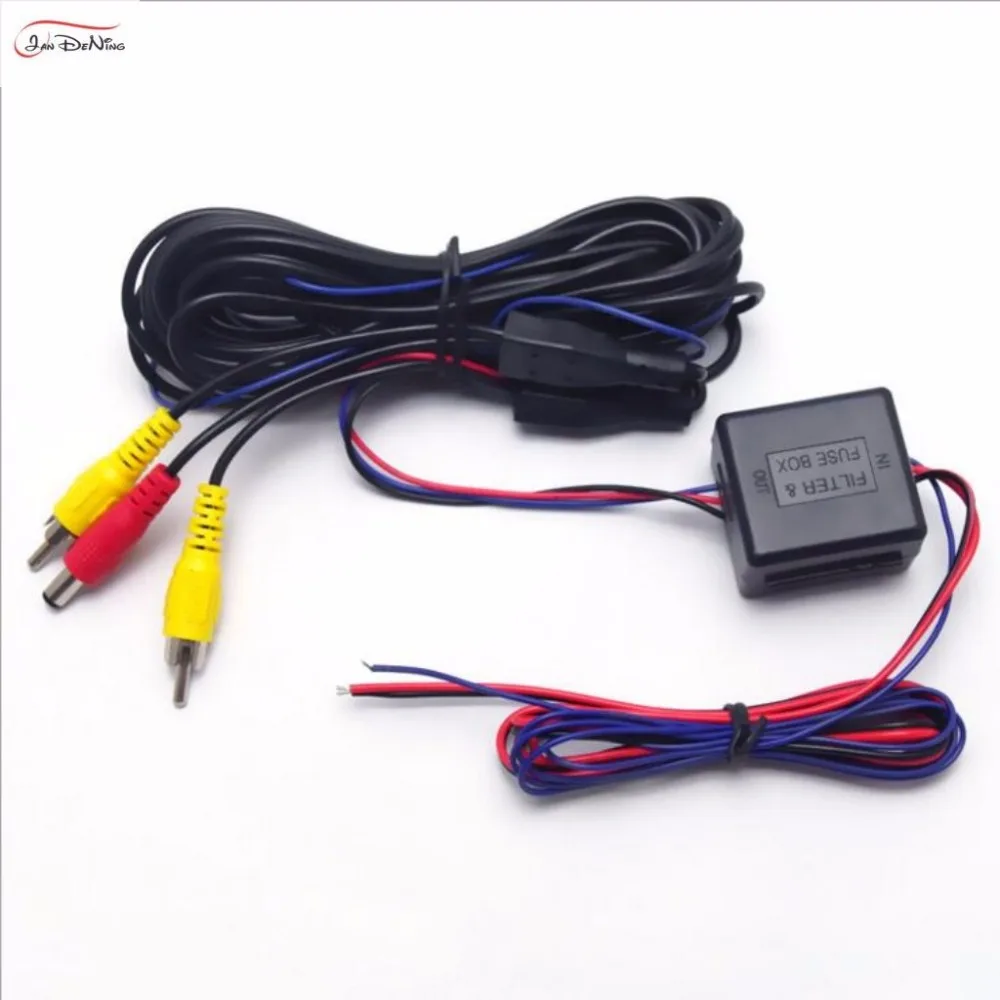 Rear View Camera Video & Power Wires Cables Stabilized Relay Capacitor LMZ Filter for VW AUDI BMW Cadillac Cars