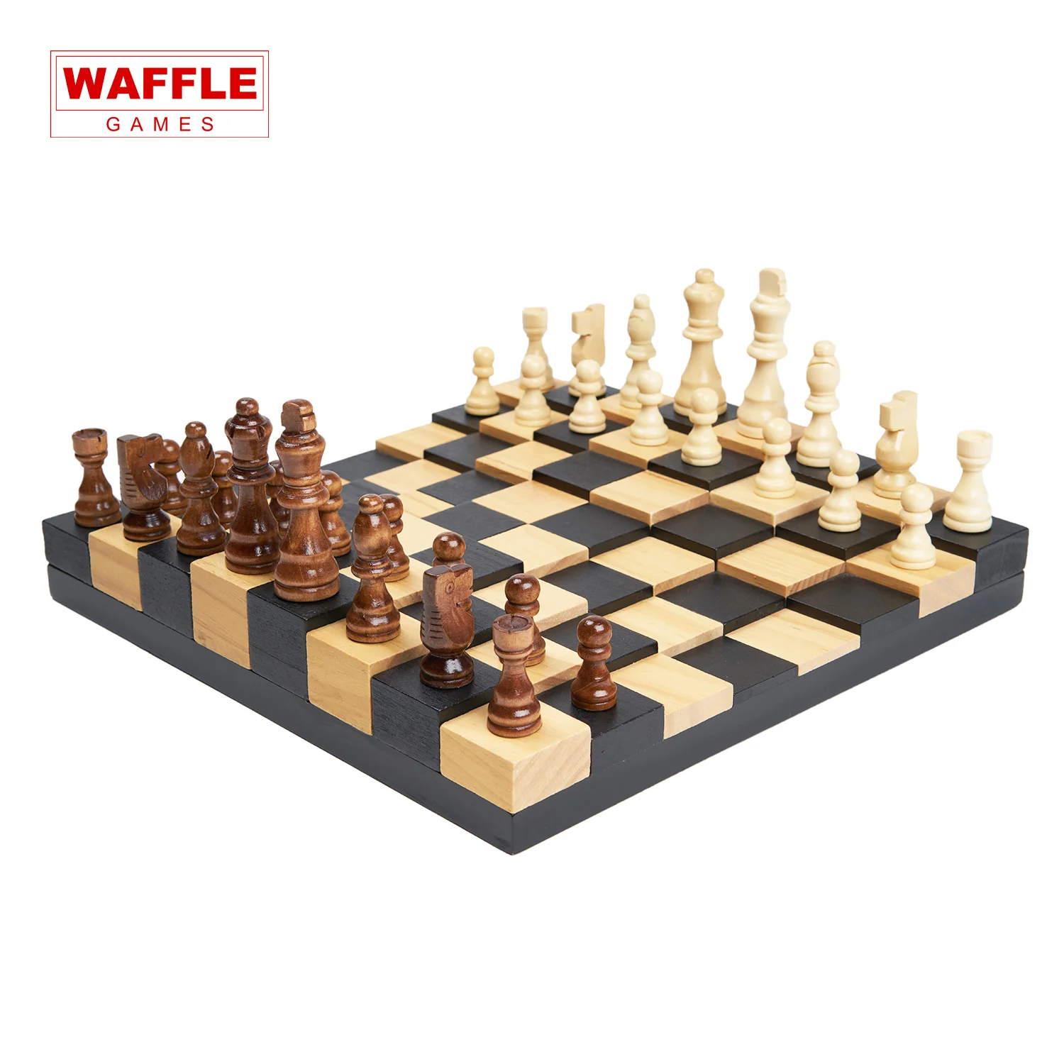 
WG Hand Crafted Chessmen 3D Custom Wooden Chess Games Board Set 