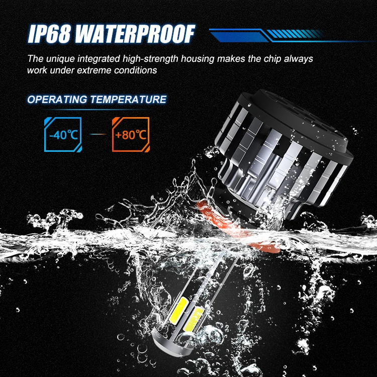 MOXI Super Brightness Auto LED Bulb 6000K H7 H11 9006 9007 9005  High Lumen Power 50W H4 6sides LED Headlight For Cars