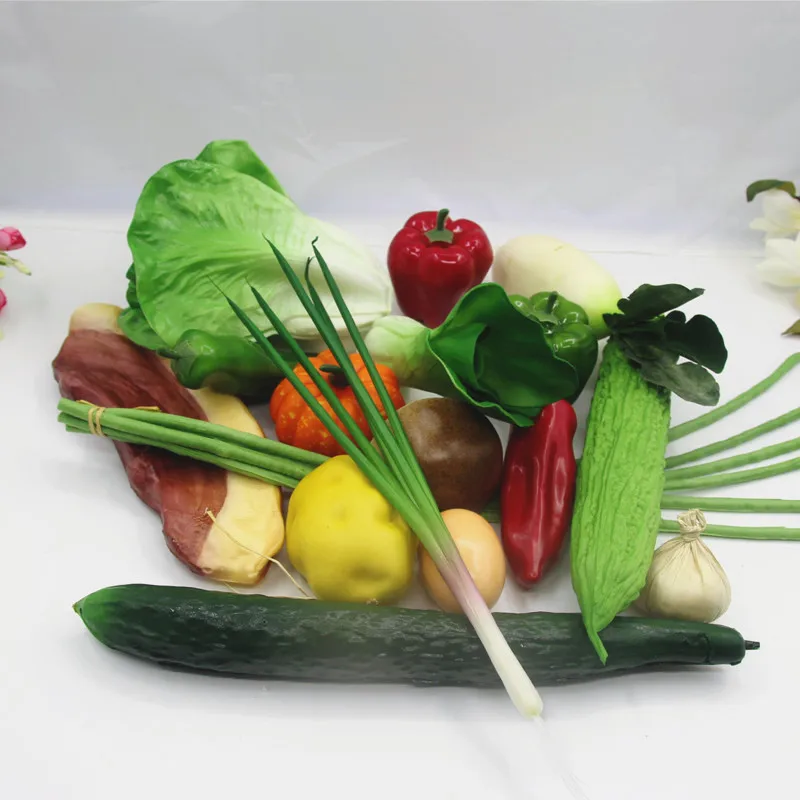 Make high simulated PU vegetables artificial kitchen display foam fruits restaurant decoration cabbage pepper onions