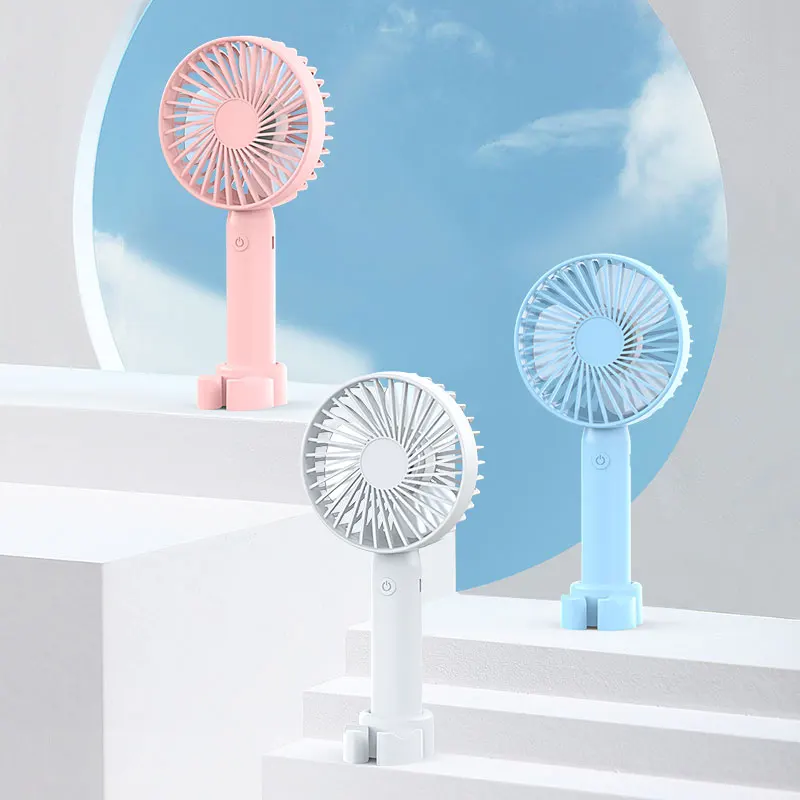2023 Desktop Fan Air Cooler Electric USB Rechargeable Small Personal Handheld Mini Portable Fan with Cell Phone Holder