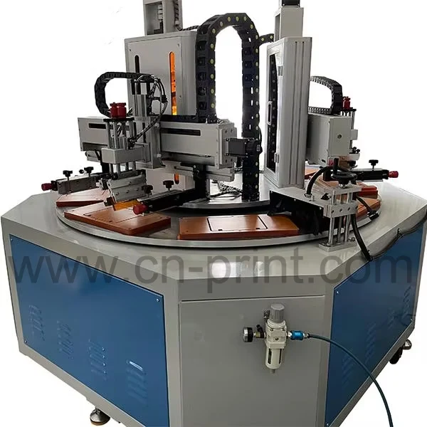 LC Brand 8 Station Automatic Plastics Ruler Logo touch panel Rotary Plane Screen Printer Machine With LED UV