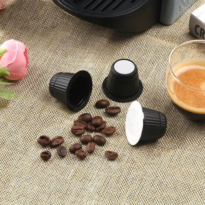 Refillable Nspresso Filter Reusable Nspresso Coffee Capsules With  Disposable Aluminum Foils Lids
