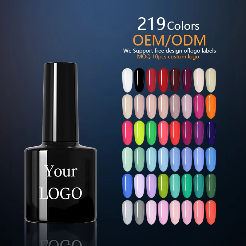 Best Suppliers Nail Salon Gel Polish Wholesale 219 Colors Custom Logo Professional Nails Colored UV Gel Nail Polish set kit
