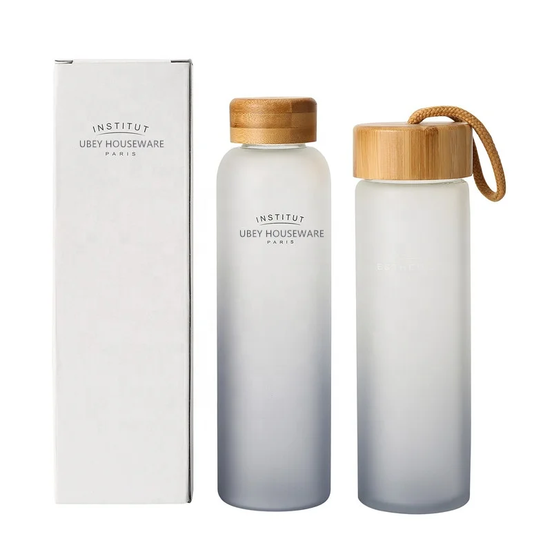 
Hot Selling High Borosilicate Glass Water Bottle With Time Marker Reminder 500ml Bpa Free 