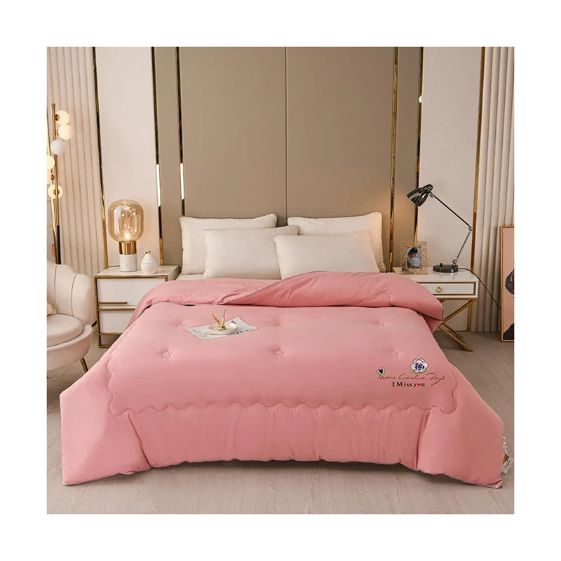 Quilt Soybean Fiber Comforter Twin Size Solid Warm Duvet Spring And Autumn Summer Queen Bed Set
