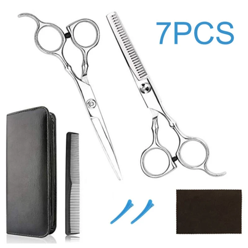 12/7/2 Pcs Professional Hairdressing Scissors Kit Hair Cutting Scissors Hair Scissors Tail Hair Cutter Comb