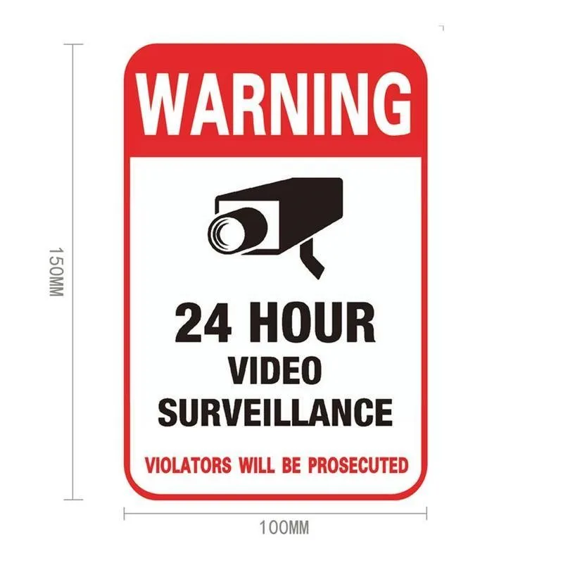 FREE SAMPLE  Camera Alarm Sticker Warning Decal Signs Video Surveillance PVC CCTV Security Waterproof Sunscreen