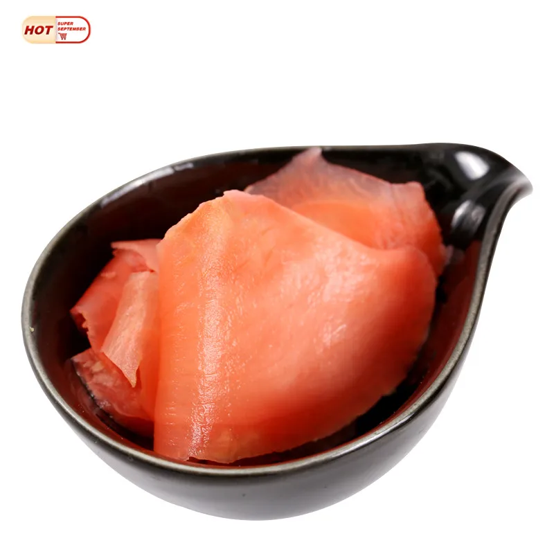 Натуральные быстрозамороженные розовые сладкие маринованные суши имбирь