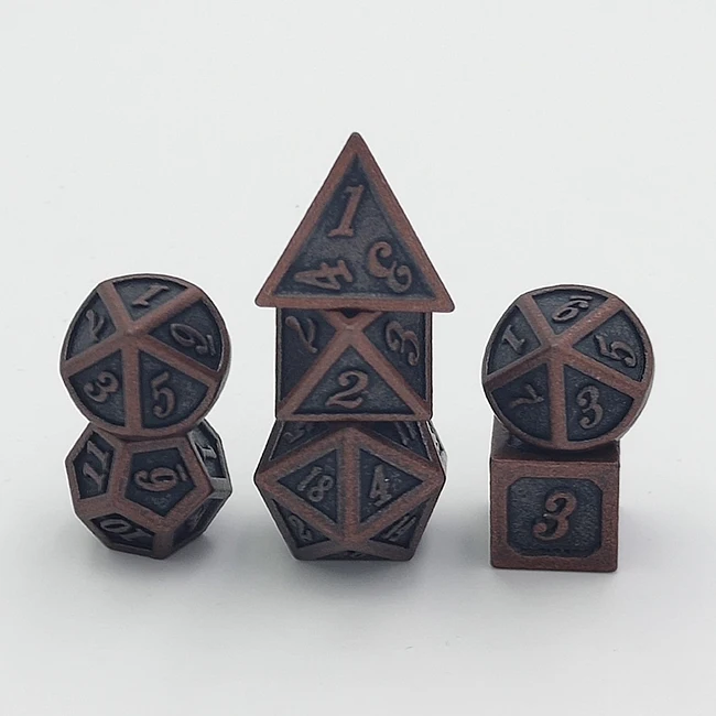
Mni high quality metal dice set factory direct wholesale multi-color printing for board game entertaining 