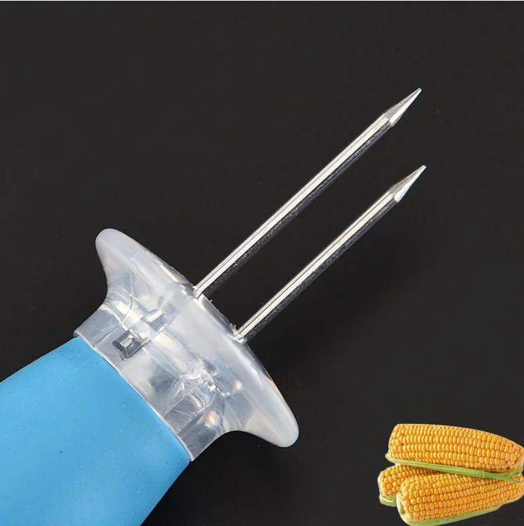 2Pcs Stainless Steel Twin Prong Corn Forks With Handle For Outdoor Part BBQ Kitchen Accessories