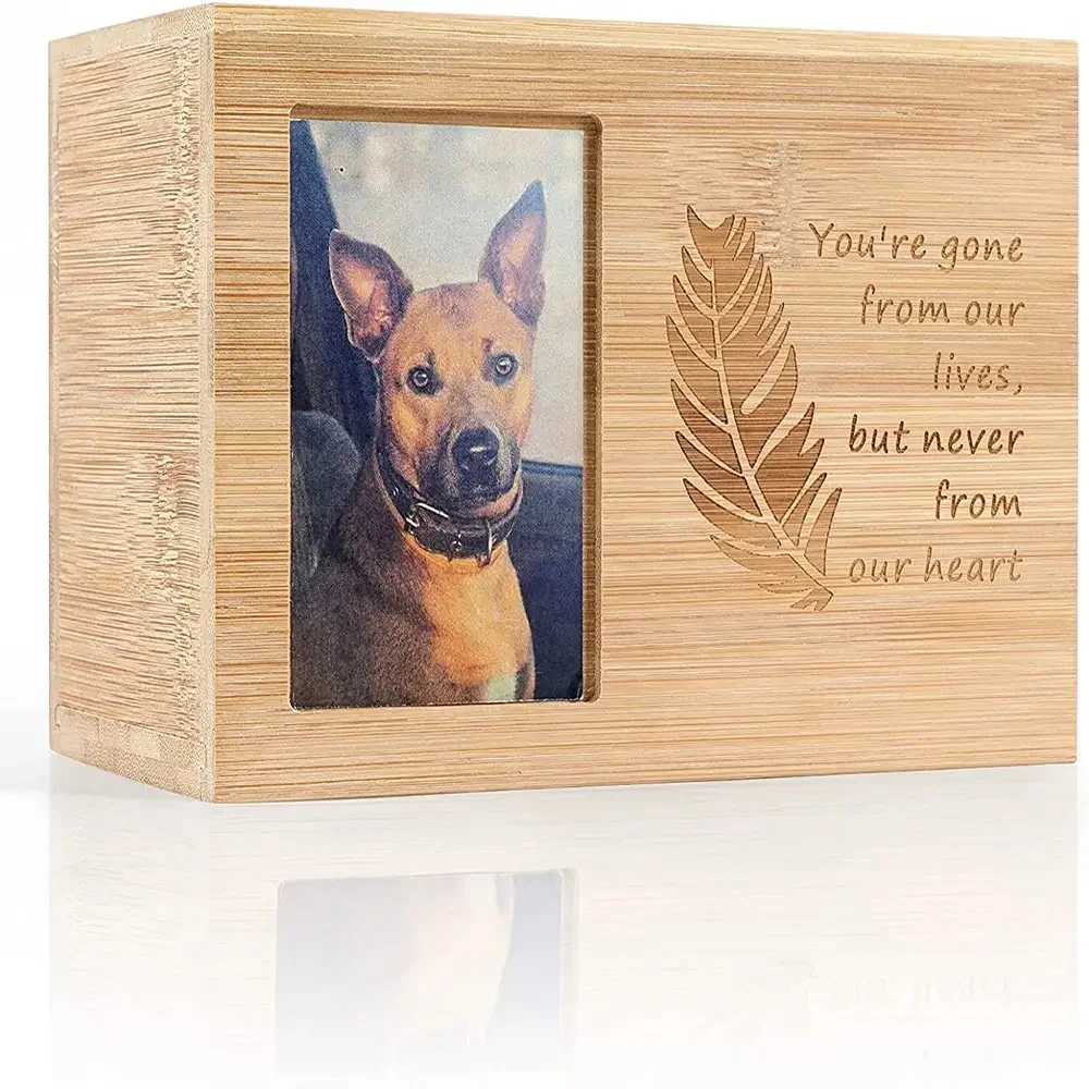 Qbellpet Wholesaler Hot Sale New Arrival Personalized Dog Urns Dog Wood Urn Funeral Supply Pet Coffin