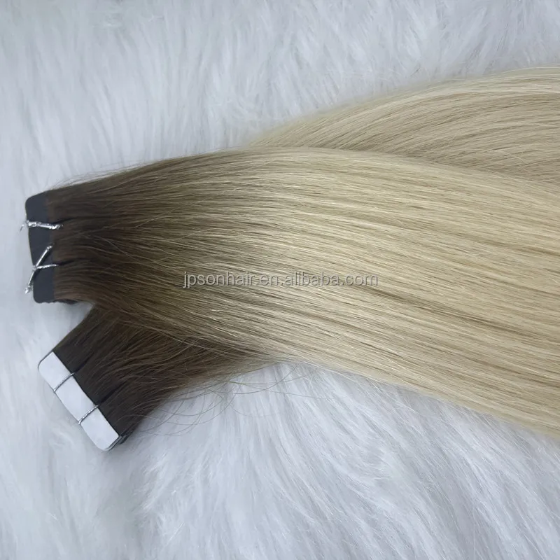 16'  Human cuticle aligned  Tape Hair Extension, Ombre color  tape hair, High Quality Natural  Tape In Hair Extension