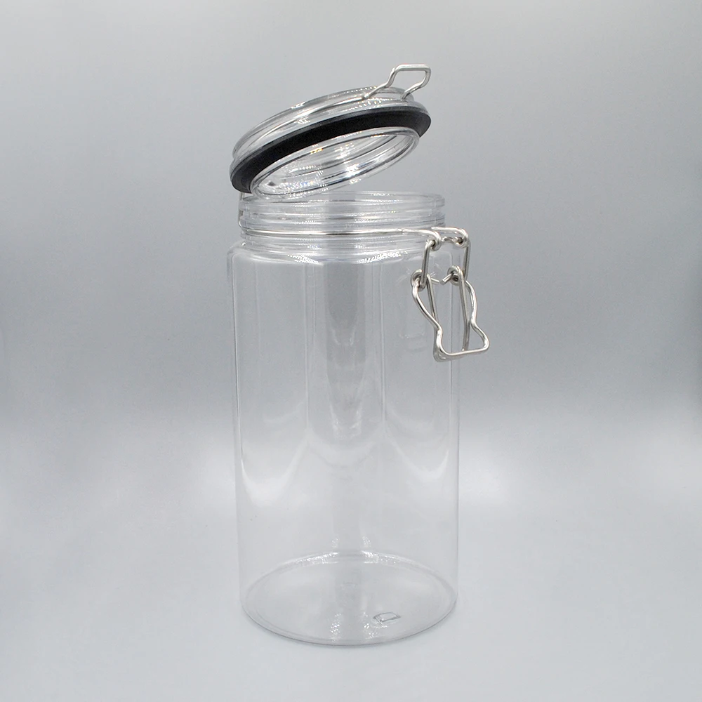 Wholesale Food Storage Container Airtight Plastic Packaging 40ml 60ml 120ml 150ml Air Seal PET Jar With Lock