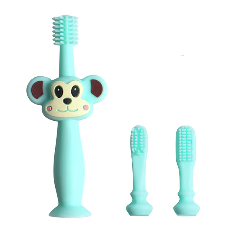Factory new design cute 4 pieces baby toothbrush baby toothbrush cartoon kids toothbrush cute baby toy