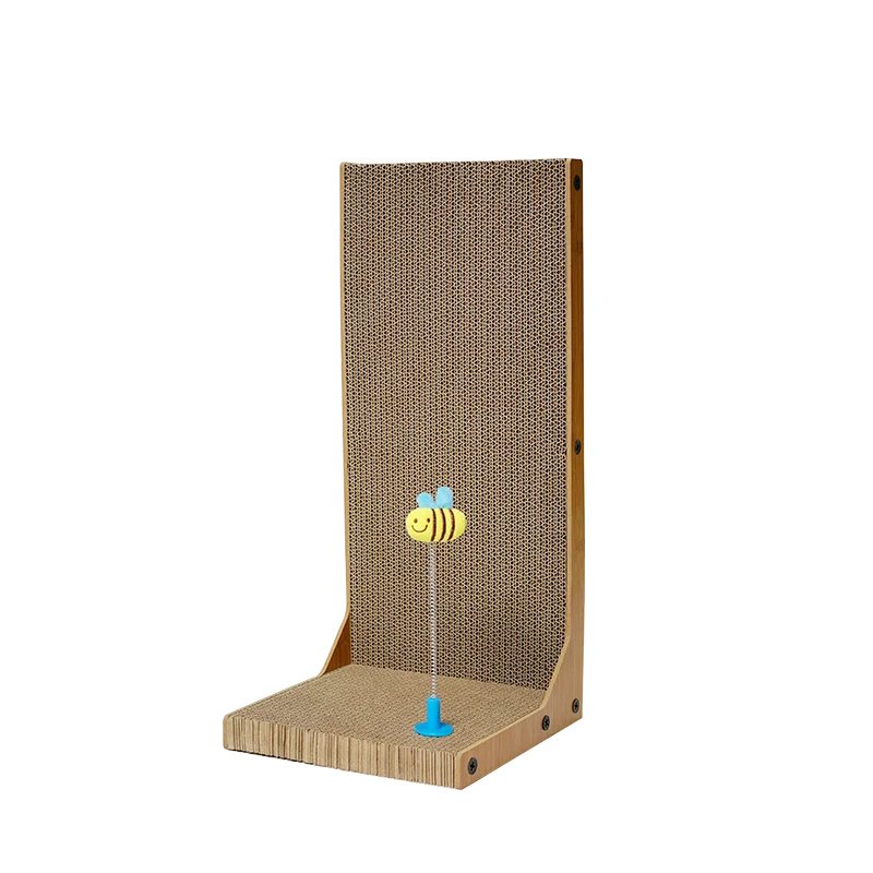 L Shape With YOYO Toy Wholesale Cat Toys Corrugated Paper Cat Scratcher Multi-function Detachable New Designed