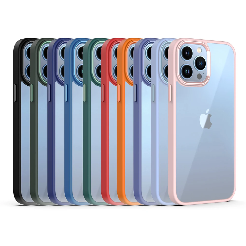 New Mobile Accessories funda armor case For 11 12 SE 2022 Shockproof transparent acrylic design back cover For iPhone 13 Pro Max